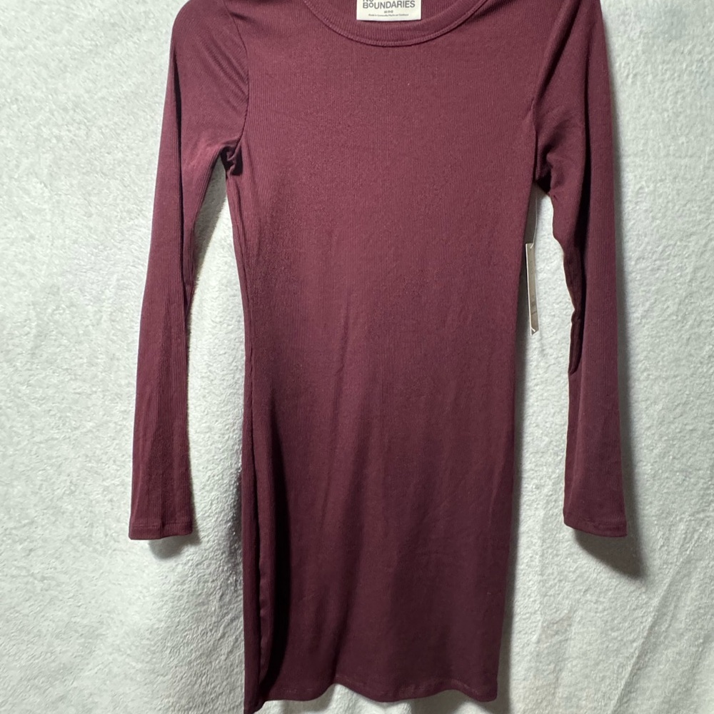 Women's Long Sleeve Bodycon Dress - Wine